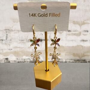 14k Gold Filled Multicolor Butterfly Earrings